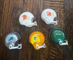 VTG ‘80s NFL Gumball Machine Mini Helmets Buccaneers Lions Packers Jets (5 pcs)
